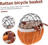 Woven Rattan Bike Basket Front Storage Basket for Pets and Groceries Wicker Design Breathable Comfortable Pet Carrier