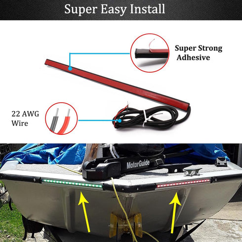 IP67 Botepon Navigation Lights - LED Bow Lights, Green & Red, Night Fishing, Deck, Waterproof for Pontoon, Dinghy