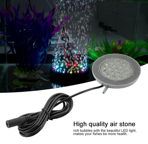 LED Aquarium Air Light Control - Changing Lamp for Fish Tank Bubbler, US Plug 100-240V