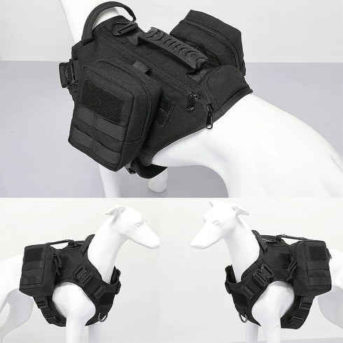 Tactical Dog Harness for Medium and Large Dogs - No Pull Adjustable Vest for Training, Hunting, Walking, Military with
