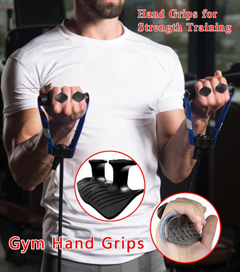 FVVWVV 2 Pair Weight Lifting Grips for Men Women, Ergonomics Workout Silicone Gym Grips Pads for Palm Protection