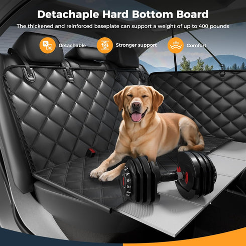 400lbs,New Hammock,Suitable Dog Car Seat Cover for Back Seat, Hard Bottom Back Seat Extender for Dogs - Supports