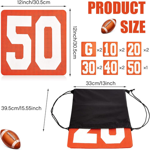 Set 11 12 Inch Jecery of Football Yard Markers High Visibility Football Field Yard Line Markers Yardage Field Line