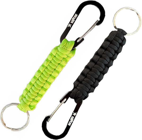 Paracord Keychain with Carabiner, 2Pcs Carabiner Keychain for Backpack, Survival, Camping, Men