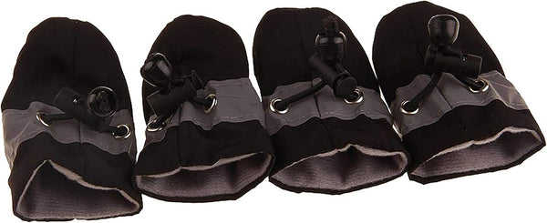 GabeFish Adjustable Drawstring Anti Slip Dog Socks Shoes, Boot Paw Protectors for Small Medium Pets Cats, Black Small