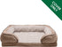 Furhaven Replacement Dog Bed Cover - Perfect Comfort Plush & Velvet Waves, Machine Washable, Brownstone, Jumbo