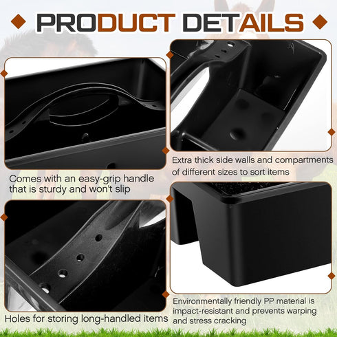 8 Pc Horse Grooming Kit - Includes Grooming Box, Face & Body Brush, Sweat Scraper, Hoof Pick, Mane & Tail Comb, Bathing