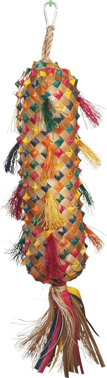 Planet Pleasures Spiked Pinata Natural Bird Toy, Medium, 11"