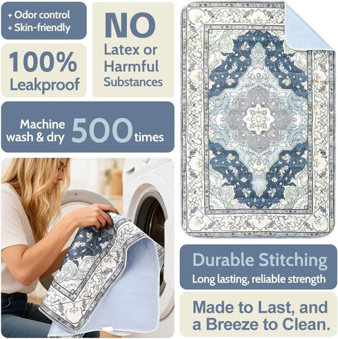 2 Pack 36"x36" Washable Pee Pads for Dogs Reusable Puppy Training Pads Super Absorbent Waterproof Dog Training Pads