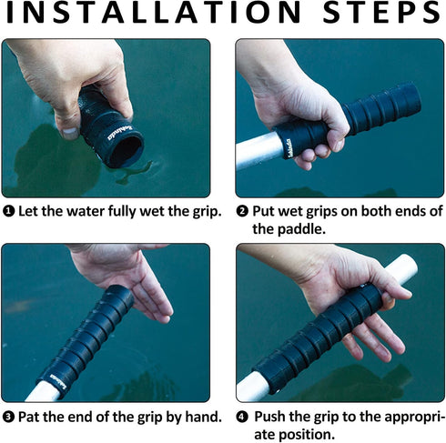 Kayak Paddle Grips, No-Slip Silicone Grips for 30mm Diameter Take-Apart Kayak Paddles