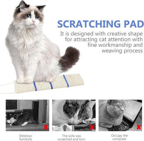 POPETPOP Cat Scratcher Mat - 1pc Sisal Cat Scratching Pad, Cardboard Double Sided Cat Plaything
