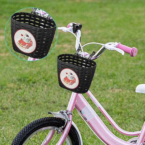 Kids Bicycle Basket with Bell, Wheel Spokes, Glasses, Bike Accessories for Boys and Girls