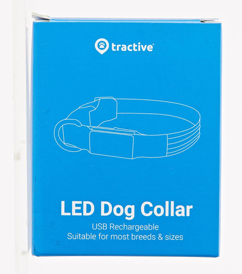 Tractive LED Light Up Dog Collar, USB Rechargeable Waterproof for Large Dogs (Green)