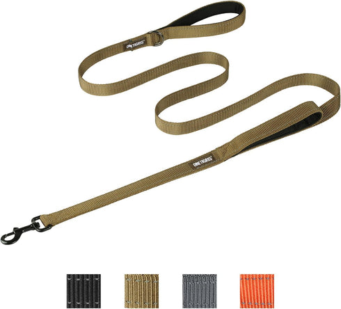 Handled No-Pull Dog Walking Leash, Long Traffic Leads for Medium to Large Dogs (Brown, 6FT) by OneTigris