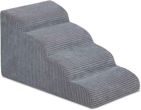 Dog Stairs for Small Dogs and Cats, 20" H 4 Steps Ramp for High Beds, Waterproof Pet Stairs with Removable Cover
