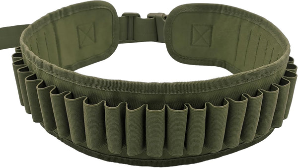 Professional Waterproof Shotshell Holder 30 Rounds Nylon Belt Case, Adjustable Shotgun Ammo Bandolier for 12 16 Gauge