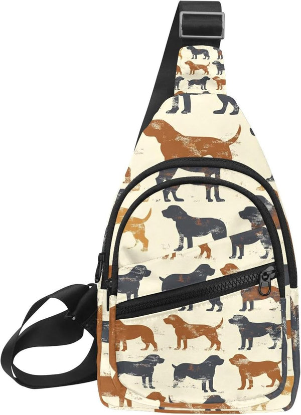 CHENZZZZ Doggy Sling Backpack Crossbody Bag Convertible, Small Diaper Bag Hiking Daypacks