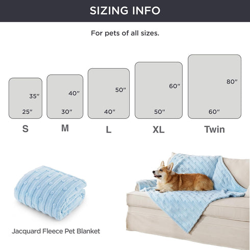 Bedsure Dog Blanket for Medium Dogs - Washable Soft Fluffy Puppy Blanket with Premium Coral Fleece, Blue, 30x40IN