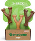 Large 3-Pack, Benebone Wishbone Durable Dog Chew Toy for Aggressive Chewers, Real