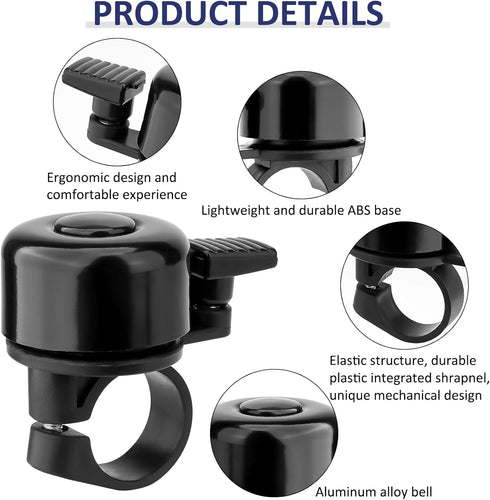 JERBOR 1PCS Aluminum Bell for Rollators Walker Baby Bike, Loud Melodious Sound Sport Wheelchair Accessories
