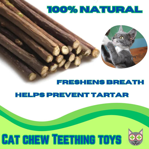 Smokey's Stash 10 Catnip Alternative Matatabi Silvervine Sticks for Cats, Potent Chew Toy for Clean Teeth