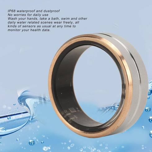Smart Fitness Ring, Step Counting, Sleep Quality Monitoring, IP68 Waterproof Health Ring with Charging Case, Reshape