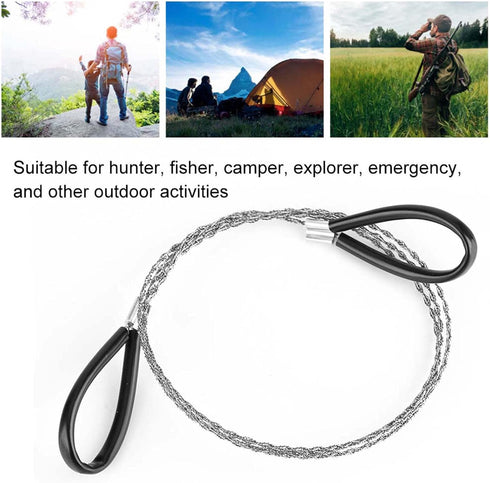 Stainless Steel Wire Saw, Survival Emergency Tool for Outdoor Camping, Bushcraft Gear for Cutting