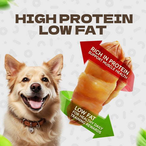 8oz/226g Soft Dog Treats, Chicken Jerky Wrapped Chicken Sausage, Rawhide Free Dog Chews High Protein Low Fat Training