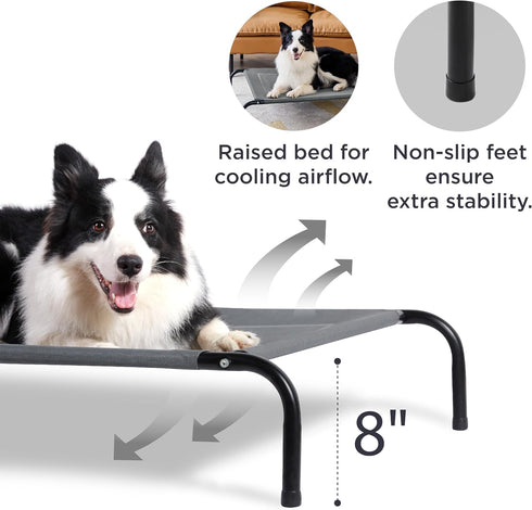 Bedsure XL Elevated Cooling Dog Bed Cot, Raised Pet Bed with No-Slip Feet, Durable Supportive Mesh for Indoor/Outdoor