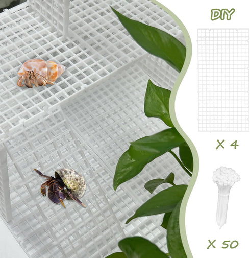 Wzttdm Hermit Crab Climbing Toys with Ties, Hermit Crabs Climbing Wall, Hermit Crab Habitat Accessories, DIY Mesh