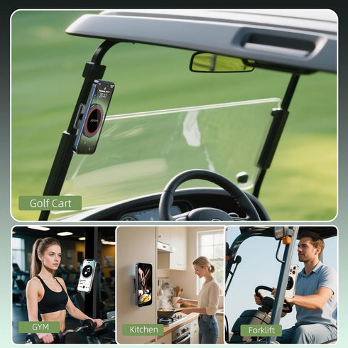AIPSET 12-17 Roykaw Magnetic Phone Holder Compatible with Magsafe Phone, Golf Cart Phone Holder, Gym Phone Mount