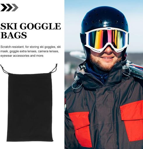 Homoyoyo 10PCS Sunglass Case, Microfiber Bag for Ski Goggles, Ski Mask Storage Pouch with Draw String