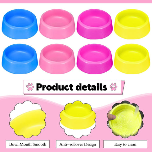 24 Pcs Puppy Dogs Birthday Party Supplies, Reusable Pet Plastic Bowls for Dog Cat Birthday, Blue, Rose, Red, Yellow,