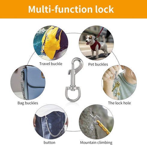 3 Inch Swivel Snap Hooks, 12Pcs Heavy Duty Pet Leash Hooks Swivel Eye Snap Clips for Dog Leash DIY Crafts Project