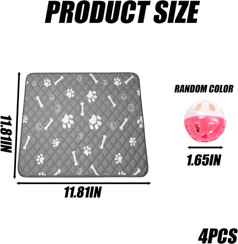 Dovbuqu 30x30cm 3 Puppy Pad with Pheromones, Training Pads for Dogs, Blue Bone Design, Includes Random Color Bell