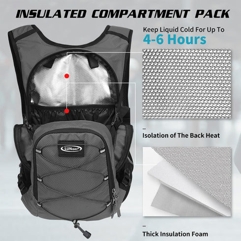 Hydration Backpack with 3L Water Bladder, Insulated Lightweight Pack for Hiking, Cycling, Camping
