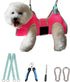 Dog Grooming Hammock, 2024 New Barbie Pink Small Dog Hammock for Nail Trim, Thick Fabric Neck Support