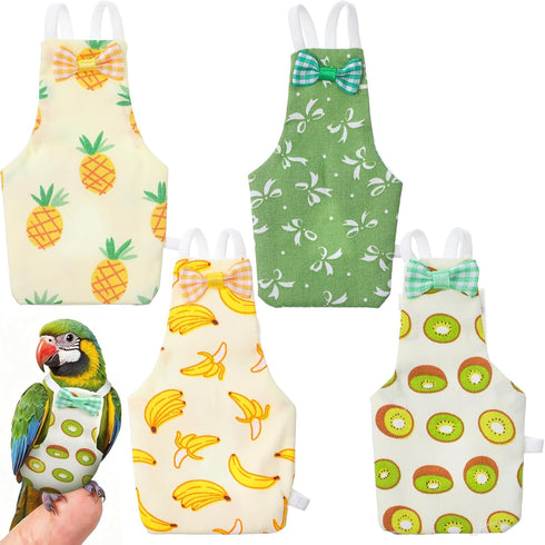 LXUEJIE 4 Pcs Bird Diaper, Cute Pet Bird Diaper, Parrot Nappy Reusable Flight