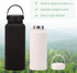 White 32 OZ Insulated Water Bottle, Large Metal Stainless Steel Flask with 2 Lids for Sports Travel
