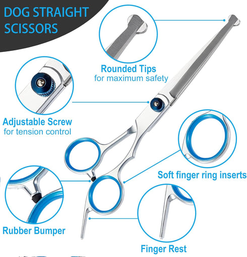 lengnoyp 5 1 in Premium Dog Grooming Scissors, Professional Dog Scissors for Grooming with Safety Round Tips, Stainless