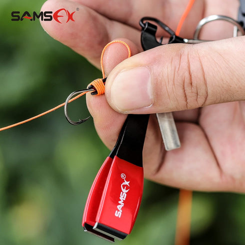 SAMSFX Fishing Knot Tying Tool, Multifunctional Fly Fishing Nippers with Fast Tie Nail Knots, Tackle Box Accessory