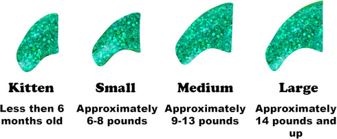 Seafoam Glitter Soft Nail Caps for Cat Claws, Medium Size