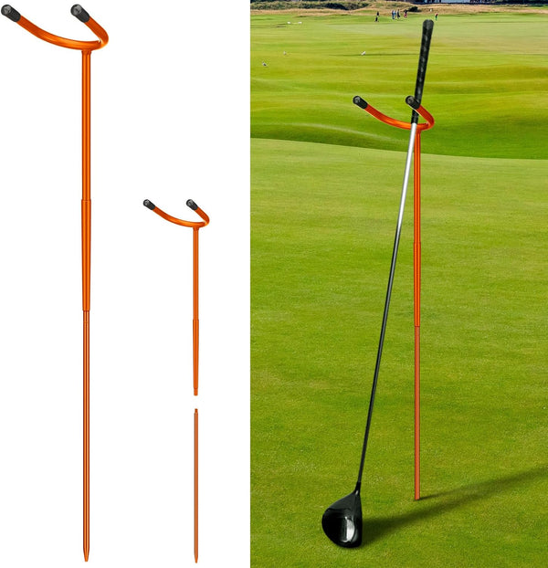 U Shaped Golf Club Holder, Detachable Stainless Steel Stand, Soft Rubber Covered