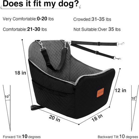 20lbs 25lbs 32 lbs,Fully Pockets,2 YOUVEE Dog Car Seat for Small/Medium Dog up to Detachable and Washable Puppy Booster