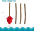 4 Catstages Dental Raspberry Teether with Silvervine Sticks Included, Cat and Kitten Teething Toy, Red