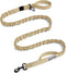 OutdoorMaster Bungee Dog Leash - Heavy Duty with Shock Absorption and 2 Padded Handles (Khaki Upgraded, 6 FT)