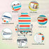 Generic Backpack 5 Folding Beach Chair, Portable Camping Chairs with Headrest, Cup Holder & Armrests, Beach Chairs