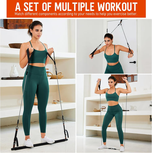 Pilates Bar Kit with Resistance Bands, 3-Section Multifunctional Yoga Bar for Full-Body Workouts at Home Gym