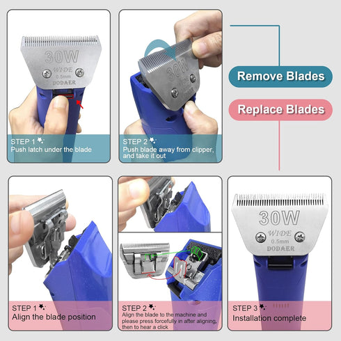 Professional Detachable Pet Dog Grooming Blades | Size 4FW Dog Grooming Wide Blade | Cutting Length 3/8", Compatible