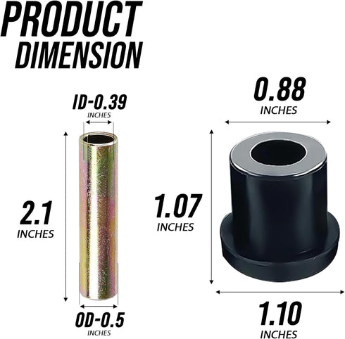 Huskey Club Car DS Golf Cart Front & Rear Leaf Spring Bushing Kit, Replaces OEM Sleeve Part No#: 1012303